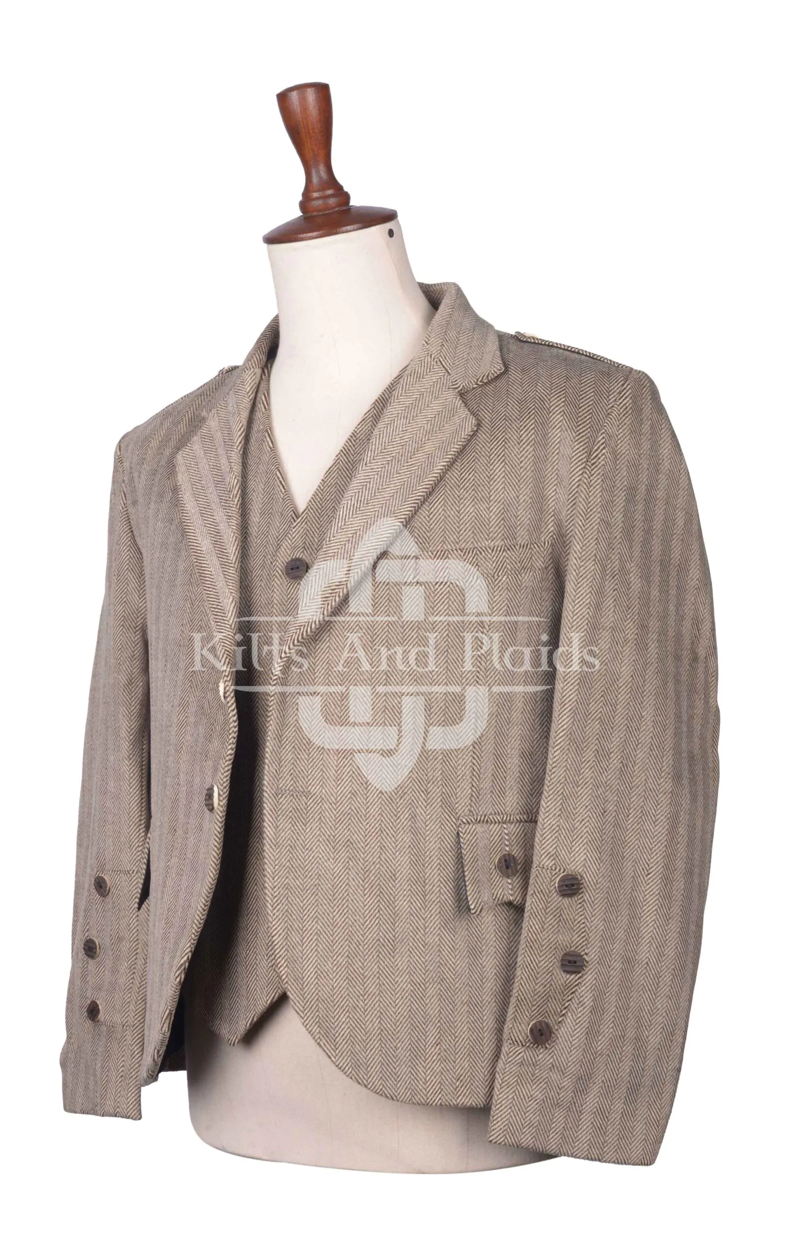 Khaki Sand Tweed Argyll Jacket