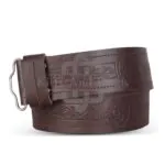 Masonic Embossed Brown Kilt Belt
