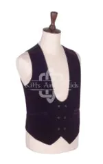 Purple Velvet Double Breasted Kilt Waistcoat - Image 2