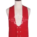 Red Velvet Double Breasted Kilt Waistcoat