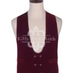 Red Vine Velvet Double Breasted Kilt Waistcoat