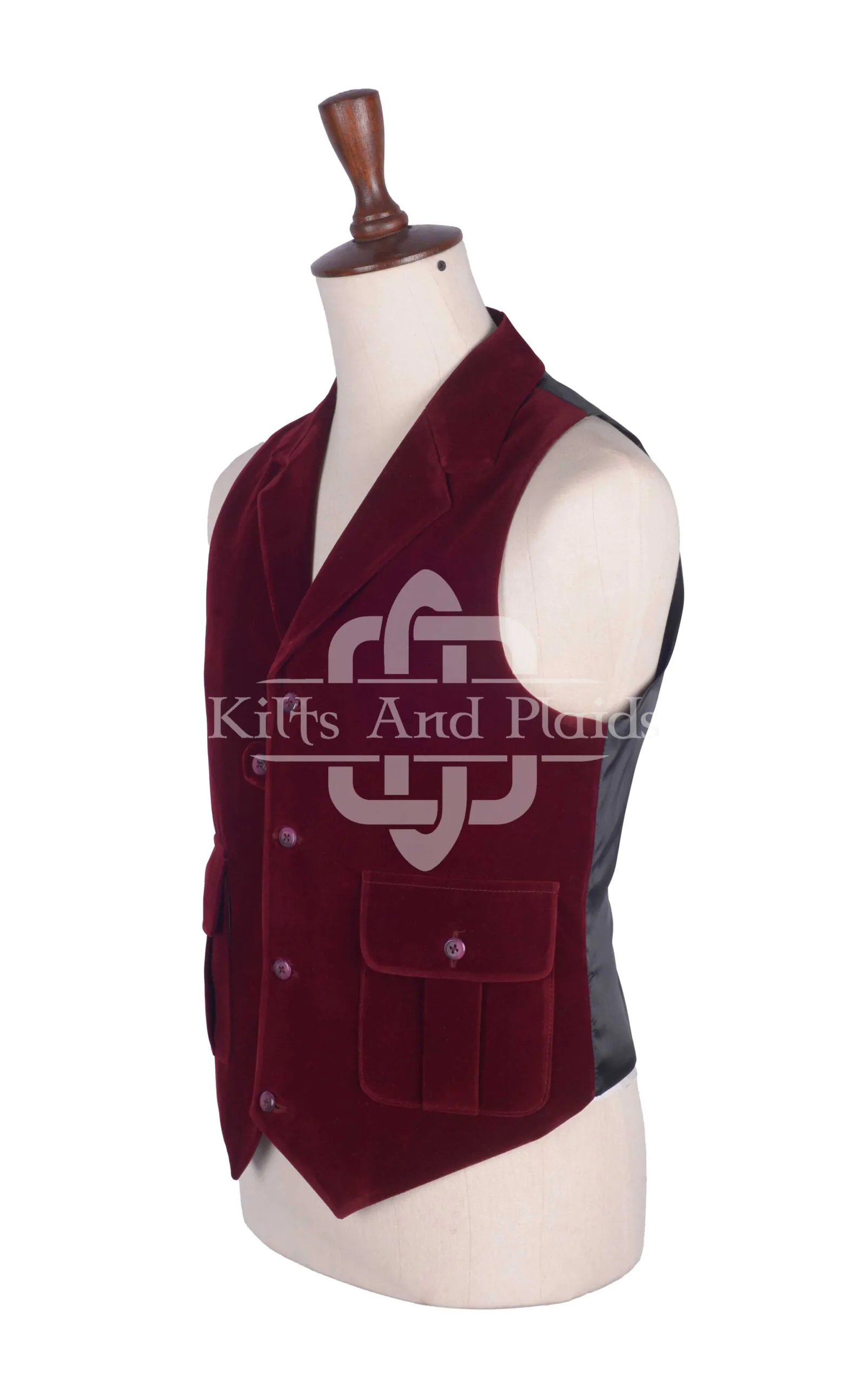 Red Vine Velvet Waistcoat