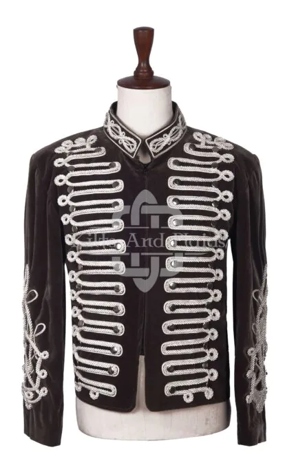 Rennaisance Military Officer Jacket Silver Braided