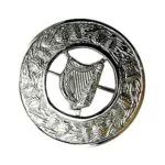 Scottish Antique Irish Harp kilt Brass Brooch