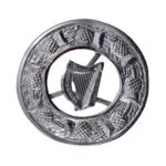 Scottish Irish Harp kilt Chrome Brooch