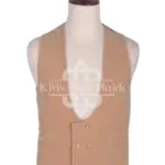Tan Velvet Double Breasted Kilt Waistcoat