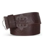 Thistle Embossed Brown Kilt Belt