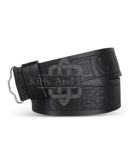 Thistle Embossed Kilt Belt