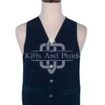 Torquise Blue Velvet 5 Buttons Argyll Waistcoat