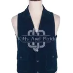 Torquise Blue Velvet Waistcoat