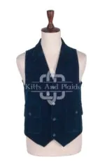 Torquise Blue Velvet Waistcoat