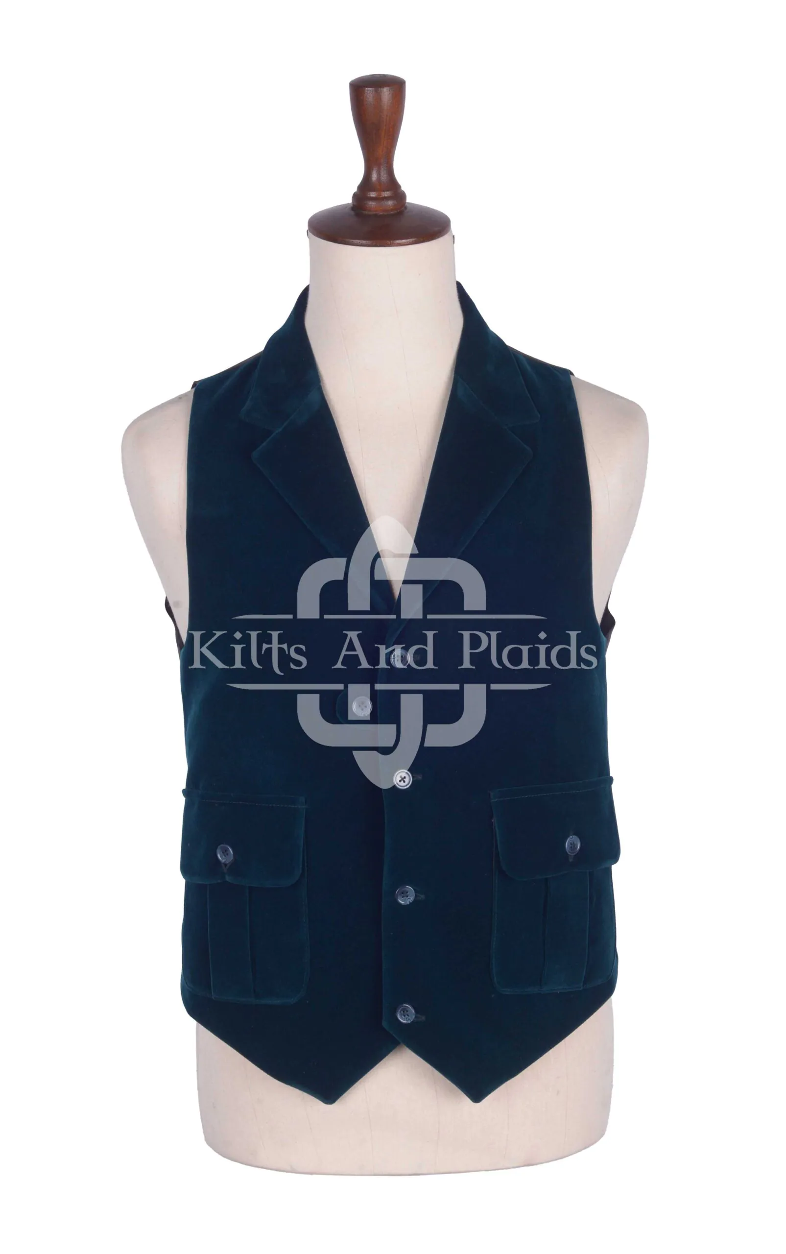 Torquise Blue Velvet Waistcoat