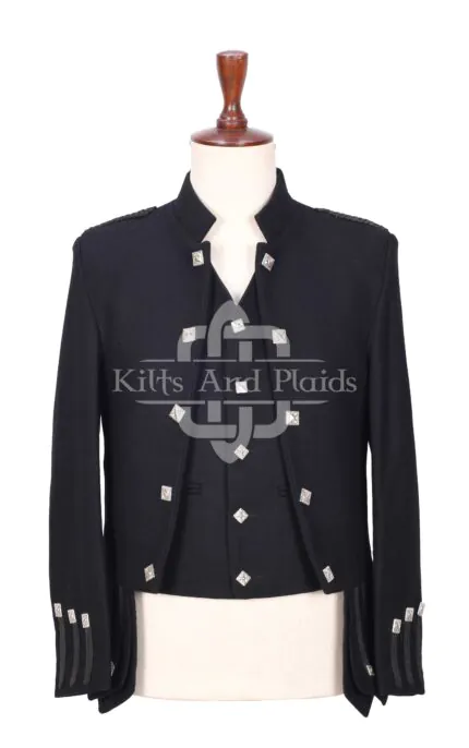 Black Wool Sherrifmuir Jacket and Waistcoat
