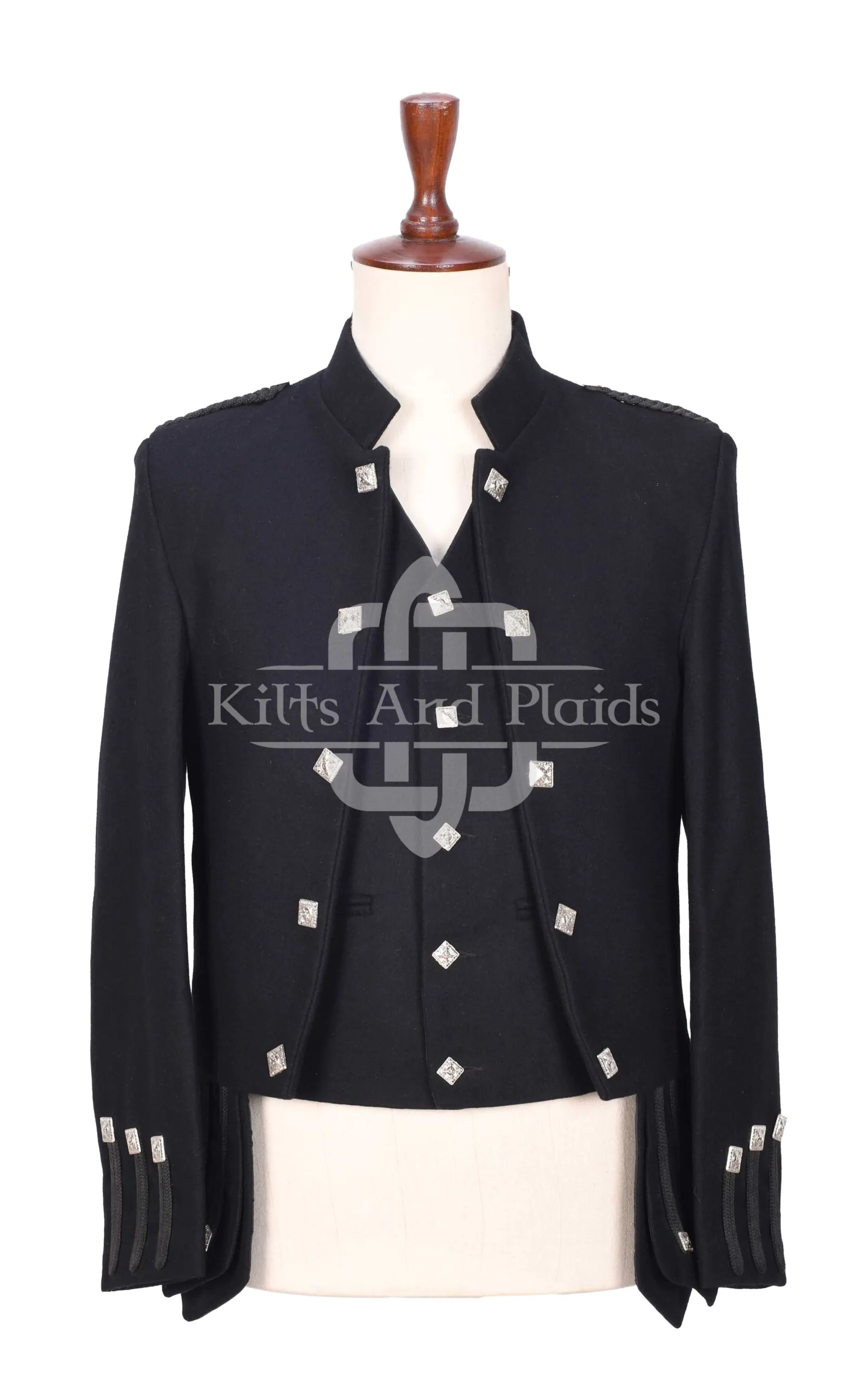 Black Wool Sherrifmuir Jacket and Waistcoat