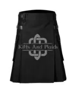 Black Utility Cotton Kilt