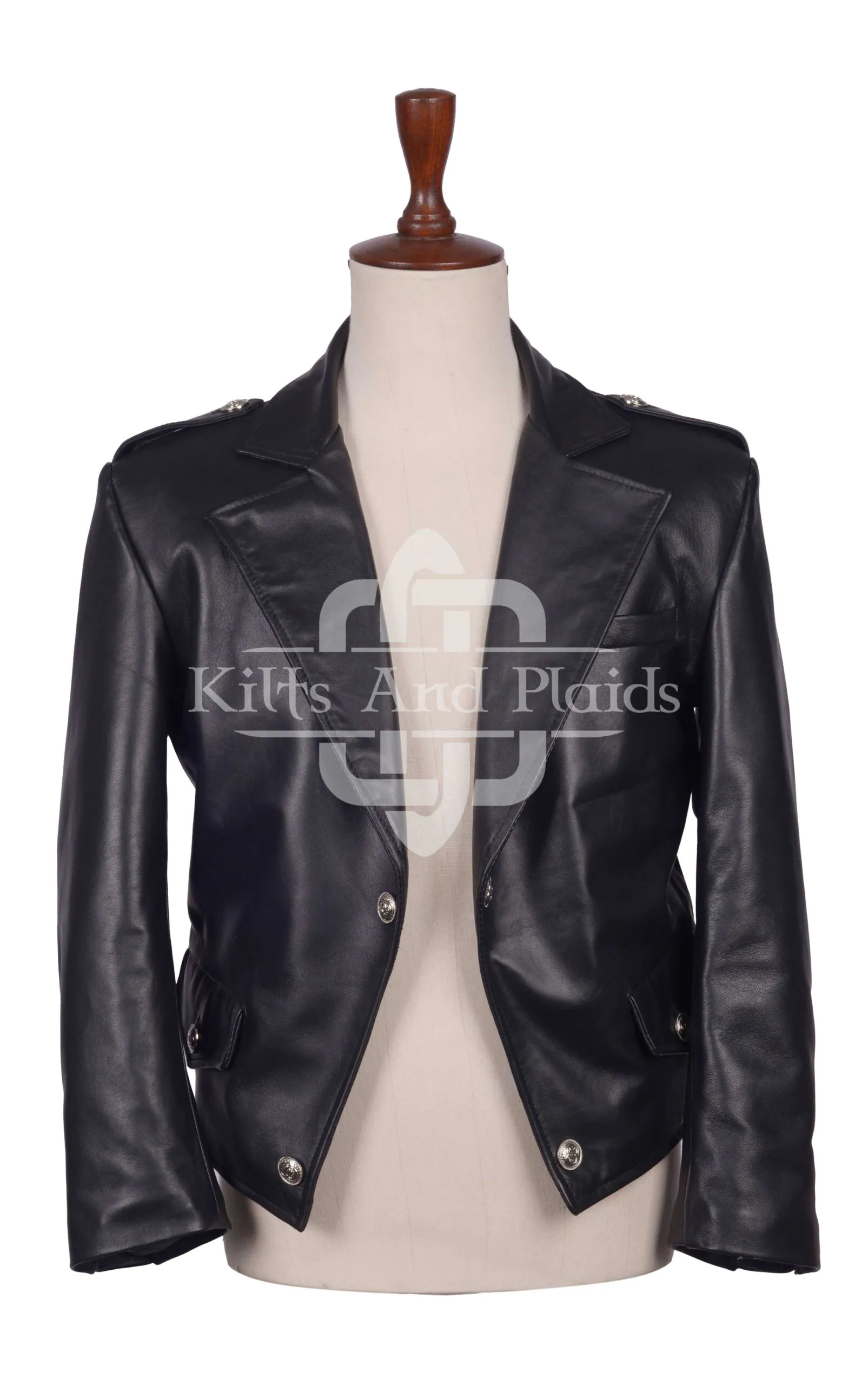 Black Leather Prince Charlie Jacket