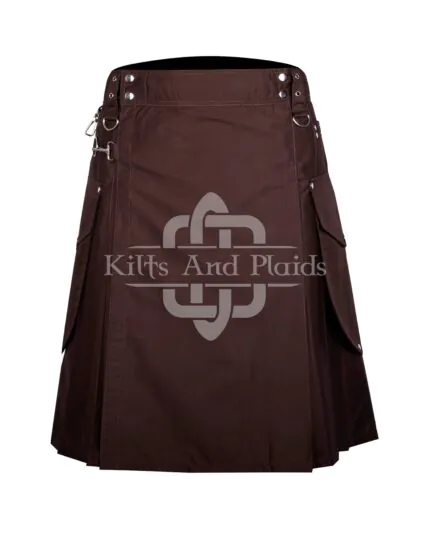 Brown Utility Cotton Kilt