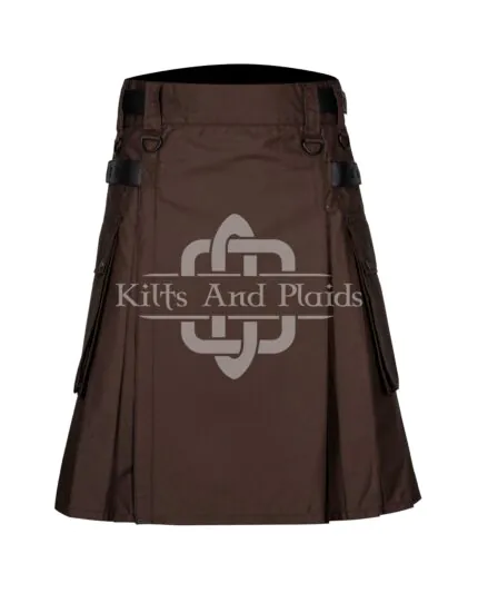 Brown Utility Cotton Kilt