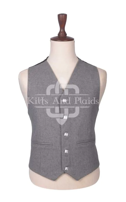 Gray Wool Prince Charlie Waistcoat