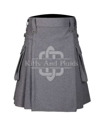 Grey Wool Utility Kilt