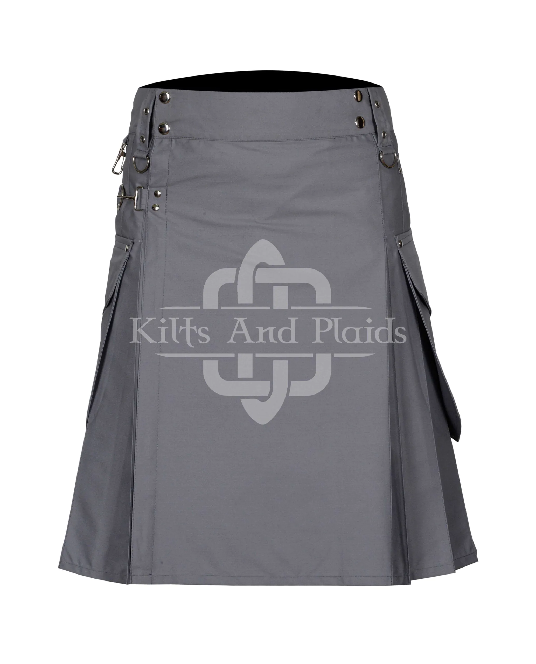 Grey Utility Cotton Kilt