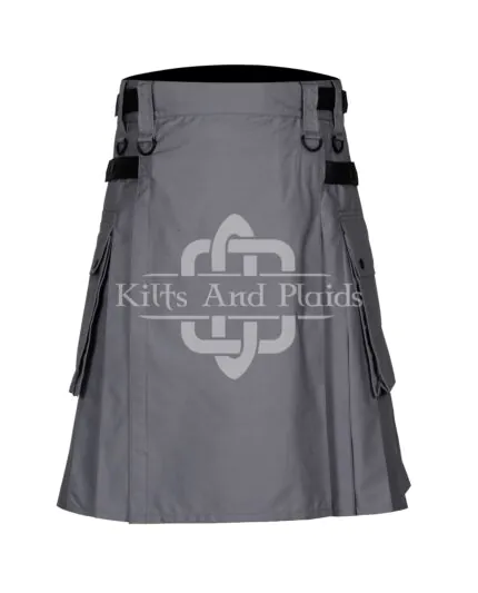 Grey Utility Cotton Kilt