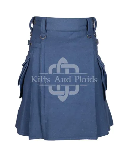 Lovat Blue Wool Utility Kilt