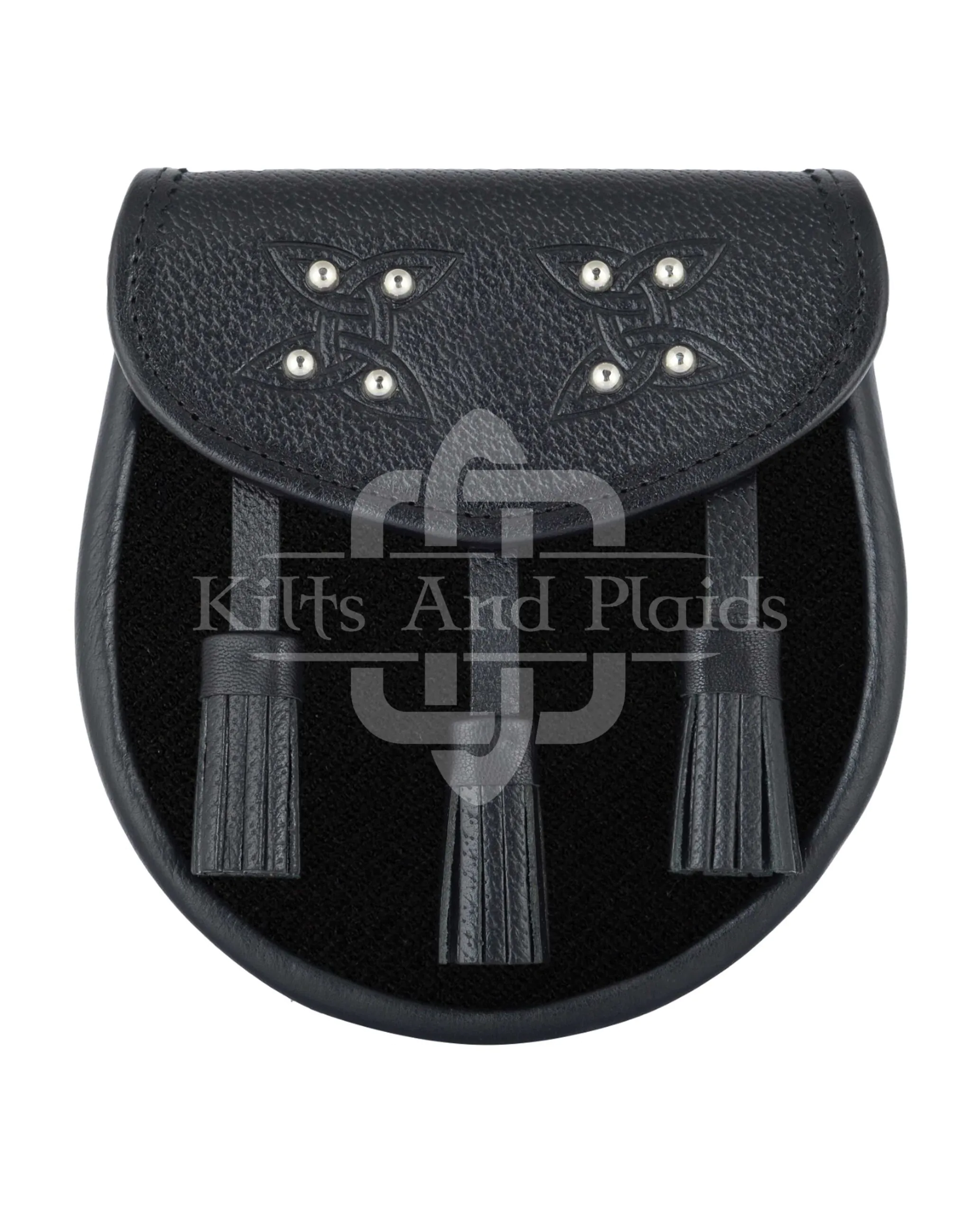 Solid Black Tartan Sporran