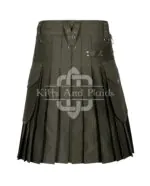 Olive Green Utility Cotton Kilt