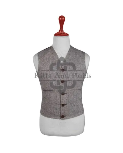 Men's Outfit Grey Tweed Waistcoat