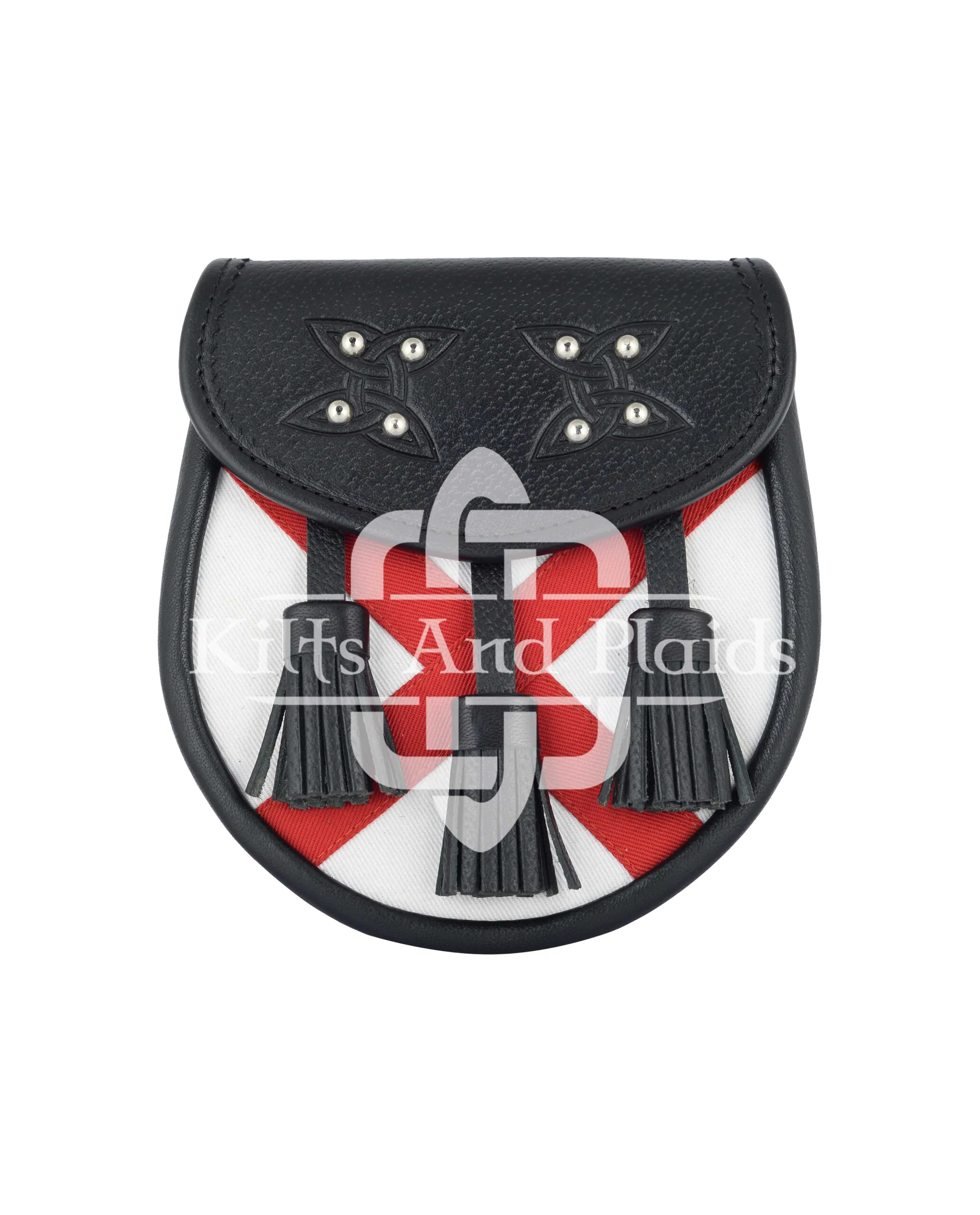 Scottish Semi Dress Leather St Andrew's Flag Sporran