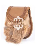 Brown Leather Real Fur Sami Dress Sporran - Image 3