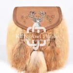 Brown Leather Stag Head Real Fur Sami Dress Sporran