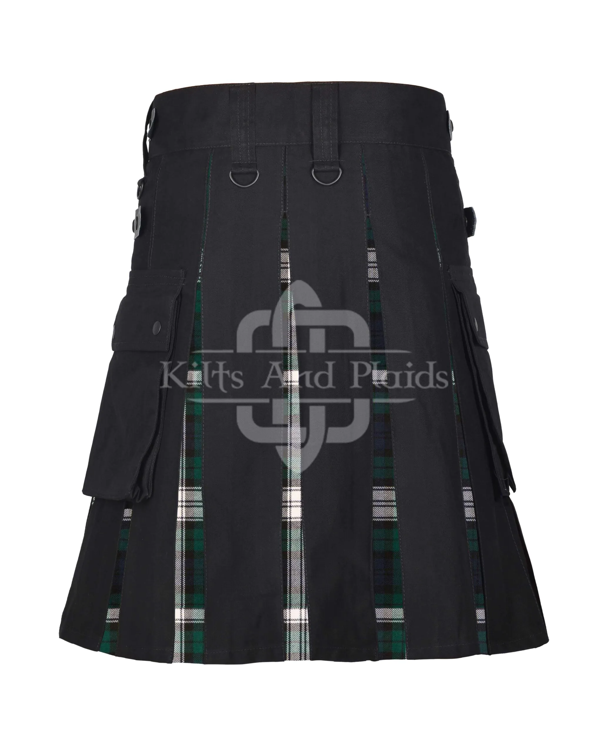Black Watch Tartan Black Cotton Hybrid Utility Kilt