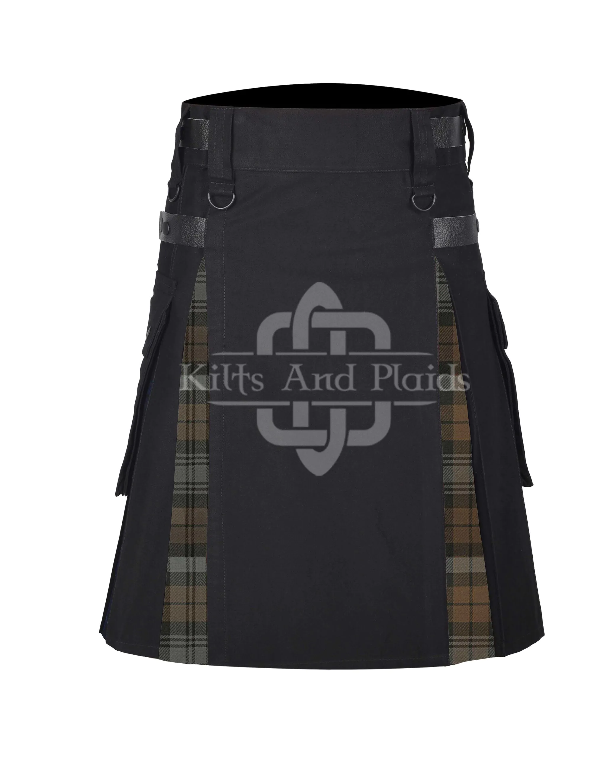Black Watch Tartan Black Cotton Hybrid Utility Kilt