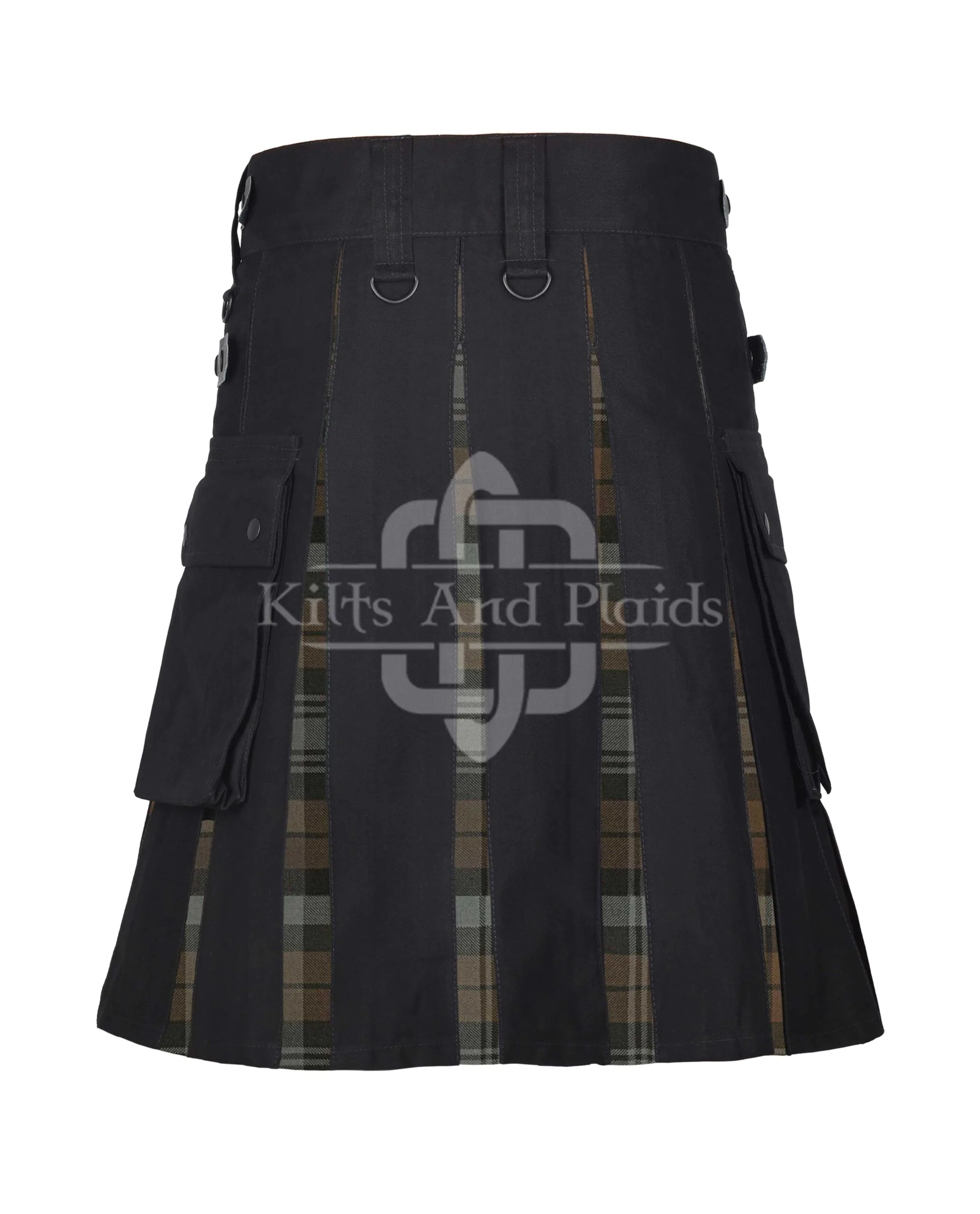 Black Watch Tartan Black Cotton Hybrid Utility Kilt