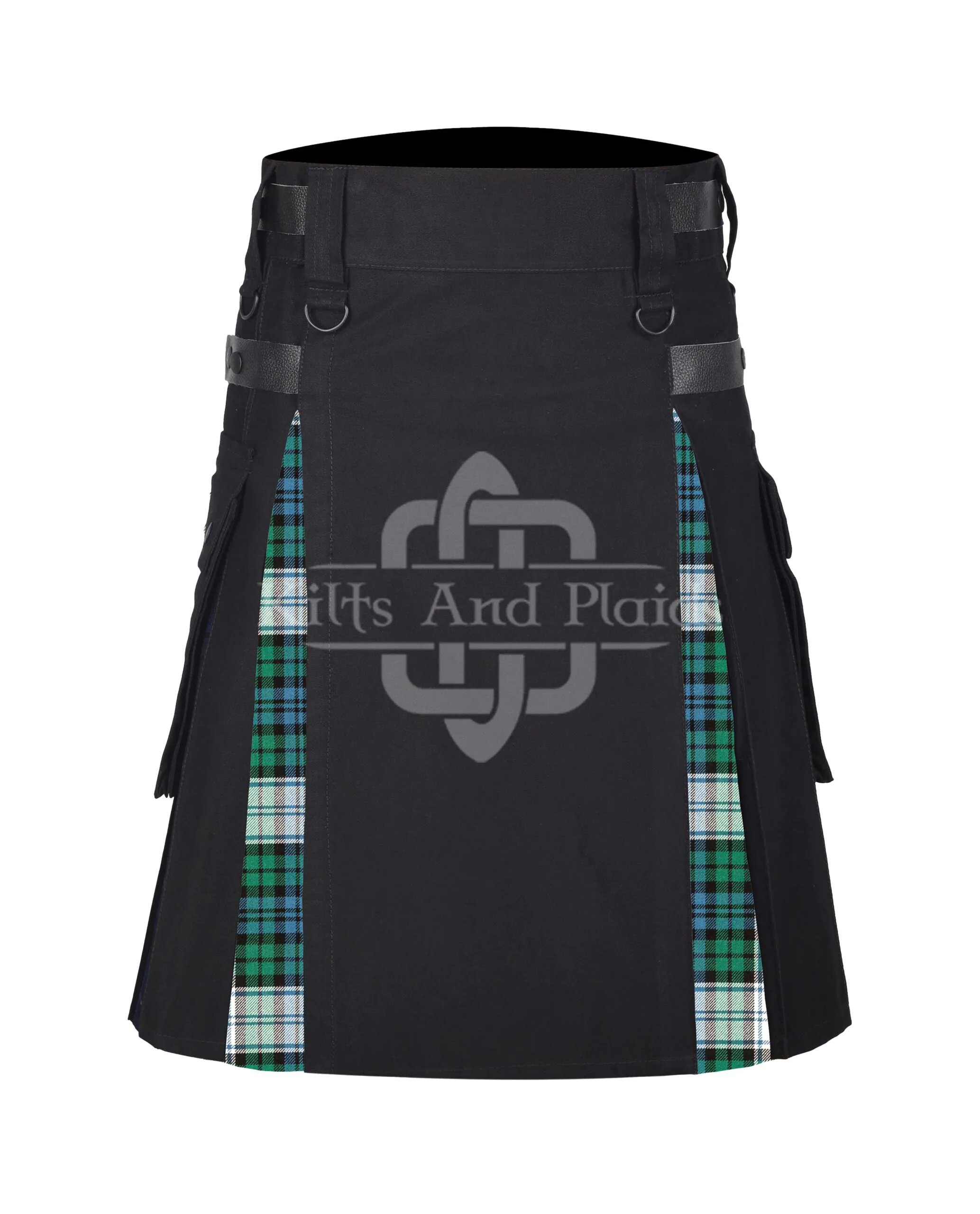 Black Watch Tartan Black Cotton Hybrid Utility Kilt