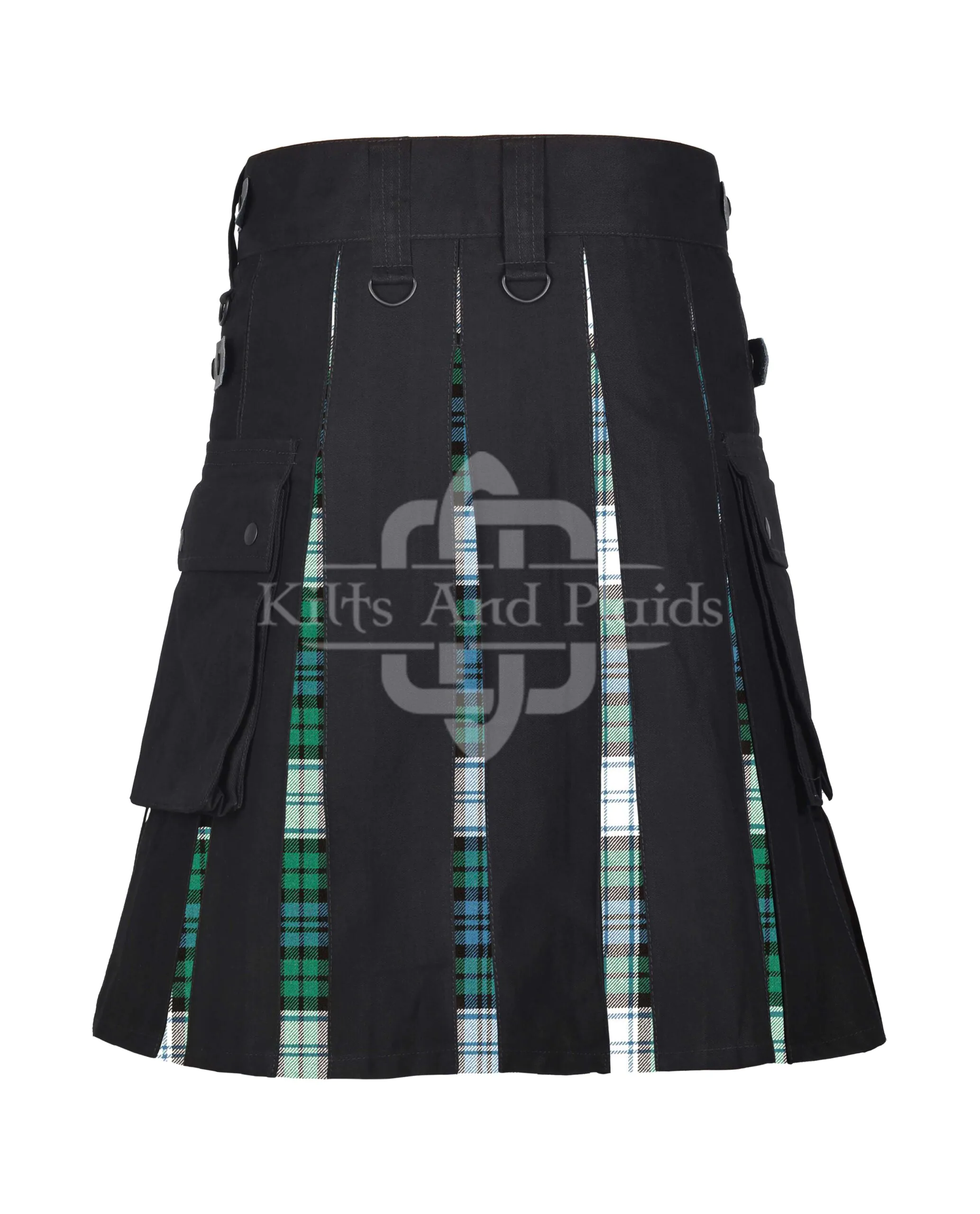 Black Watch Tartan Black Cotton Hybrid Utility Kilt