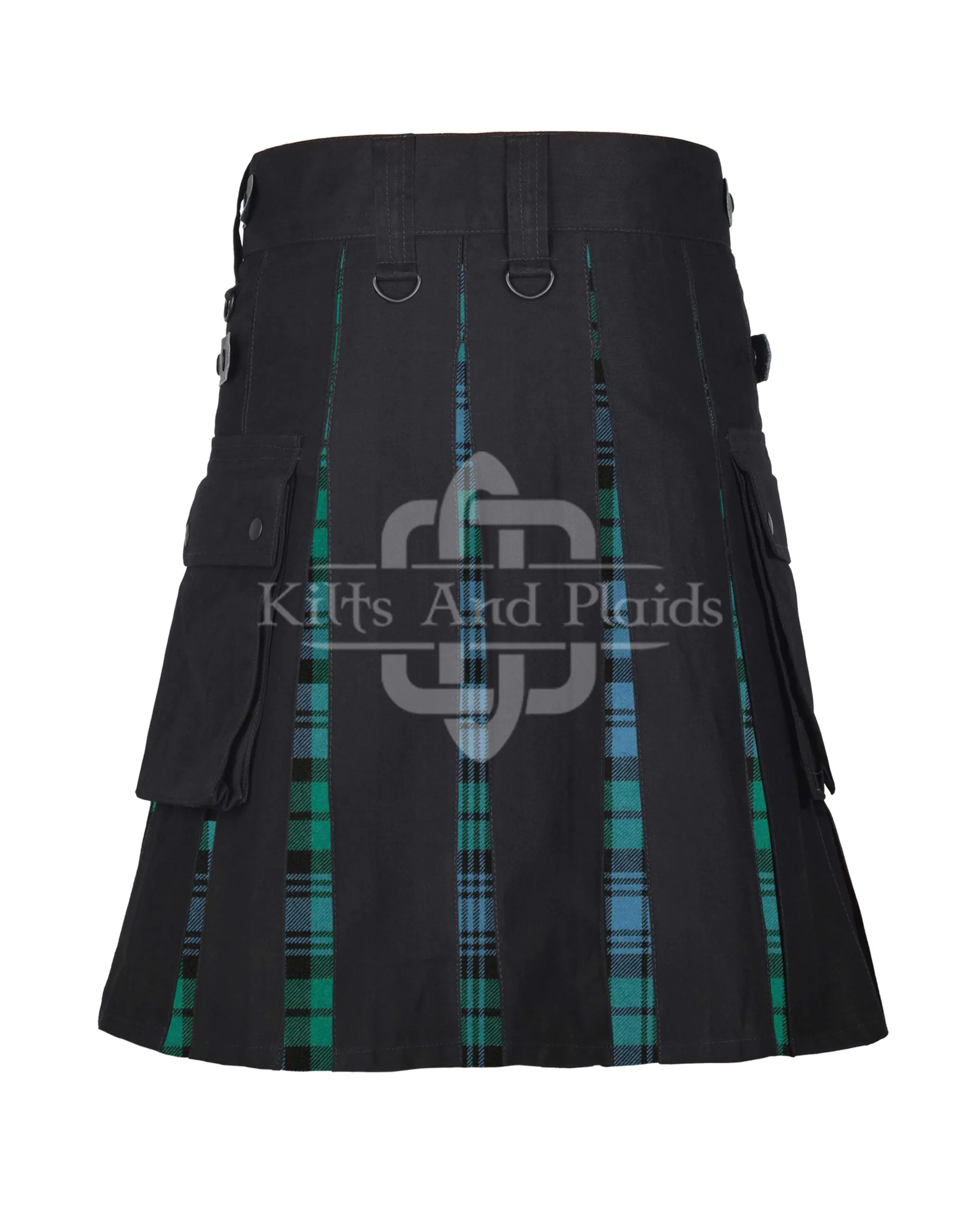 Black Watch Tartan Black Cotton Hybrid Utility Kilt